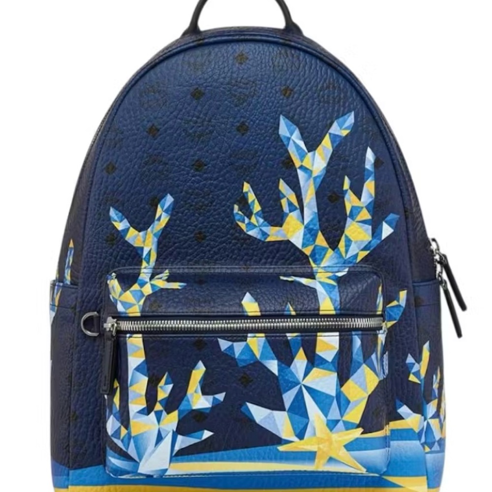 MCM Blue and Yellow Cubic Coral Visetos